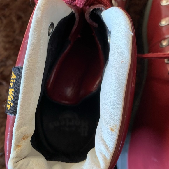 Dr. Martens Holt hiker deep red patent leather, UK9.  Gently worn 1 or 2 times. - Picture 6 of 9